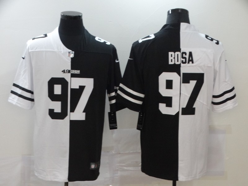 Men's San Francisco 49ers Nick Bosa #97 Black/White Jersey